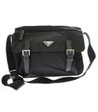 プラダ PRADA トライアングル ロゴ ナイロン メッセンジャー ショルダー バッグ BT6671 黒ブラック ブランド古着ベクトル 中古☆AA★●▲■260220