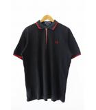 コムデギャルソン COMME des GARCONS ×FRED PERRY フレッドペリー Archive ZIP POLO SHIRT アーカイブ ジップ ポロ 半袖シャツ M 黒 ブラック ブランド古着ベクトル 中古 ● 250926