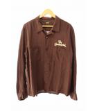 T-RAYON SHT ロゴ刺繍 オープンカラー 長袖シャツ M 茶 ブラウン ブランド古着ベクトル 中古251107