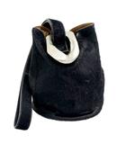 ボッテガヴェネタ BOTTEGA VENETA ヴィンテージ ハラコ ドロップ ワンショルダー ハンド バッグ 黒ブラック ブランド古着ベクトル 中古☆AA★●▲260501