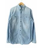 ラルフローレン RALPH LAUREN ステンシル 長袖 シャンブレー シャツ M 青 ブルー ブランド古着ベクトル 中古 251227