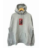 ブラックアイパッチ THE BLACK EYE PATCH HWC LABEL HOODIE ロゴ 取扱注意 刺繍 ラベル フーディー パーカー XL グレー ブランド古着ベクトル 中古260109