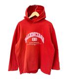 バレンシアガ BALENCIAGA 22SS Cropped Hoodie ヴィンテージ加工 ロゴ プリント クロップド フーディー パーカー 670946 M 赤 レッド ブランド古着ベクトル 中古☆AA★260206