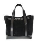 エイチティーシー HTC DUSTY SUEDE MOUSTACHE SMALL ダスティ スエード レザー ムスタッシュ スタッズ 2WAY トート バッグ 25SHTBO035 黒ブラック ブランド古着ベクトル 中古▲■260201