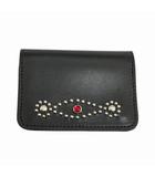 エイチティーシー HTC MULTI CARD CASE D-STYLE STUDS STONE BLACK/RED スタッズ レザー マルチ カード ケース 黒 ブラック ブランド古着ベクトル 中古▲■260127