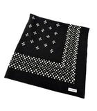 クーティー COOTIE 25AW Jacquard Square Scarf ドット バンダナ ジャガード スクエア スカーフ 黒 ブラック ブランド古着ベクトル 中古●▲260205