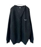 25AW MOHAIR CARDIGAN BLACK ロゴ刺繍 モヘヤ モヘア ニット カーディガン XL 黒ブラック ブランド古着ベクトル 中古260202