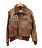 バズリクソンズ BUZZ RICKSON’S バーニングアート クラフトパッチ ゴートスキン フライト ジャケット BR80221 AN6552 34 茶 ブラウン ブランド古着ベクトル 中古●260203