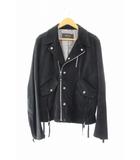 グッチ GUCCI OLD オールド スエード レザー ダブル ライダース ジャケット 191089 XC112 50 黒 ブラック ブランド古着ベクトル 中古 ● 260215