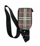 ×Pop Trading Company ポップトレーディングカンパニー PHONE POUCH チェック柄 フォン ポーチ ボディ バッグ 黒 赤 ブラック レッド ブランド古着ベクトル 中古▲■260216