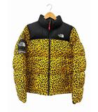シュプリーム SUPREME × THE NORTH FACE ザ ノースフェイス 11AW Nuptse Down Jacket レオパード柄 ヌプシ ダウン ジャケット M イエロー ブラック ブランド古着ベクトル 中古☆AA★260225