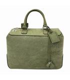 GYM BAG MEDIUM ヴィンテージ加工 ジム ハンド ショルダー ボストン バッグ ミディアム カーキ ブランド古着ベクトル 中古▲■260305