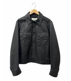 セリーヌ CELINE 20SS アビエーター ソフトドラム ラムスキン 羊革 レザー ジャケット 2F017291D 52 黒ブラック ブランド古着ベクトル 中古■260303