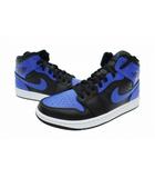 ナイキ NIKE AIR JORDAN 1 MID Hyper Royal エア ジョーダン 1 ミッド ハイパー ロイヤル 554724-077 27 黒 青 ブラック ブルー ブランド古着ベクトル 中古▲■260309