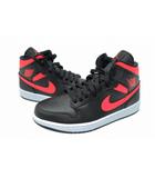 ナイキ NIKE WMNS  AIR JORDAN 1 MID Black Siren Red White エアジョーダン 1 ミッド BQ6472-004 27 ブラック レッド ホワイト ブランド古着ベクトル 中古▲■260309