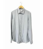 プラダ PRADA シルク ストライプ シャツ 40 ライトブルー ブランド古着ベクトル 中古●260312