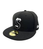 ×NEWERA ニューエラ 20AW ICE S Logo Cap アイス Sロゴ 刺繍 ベースボール キャップ 帽子 7 3/8 黒ブラック ブランド古着ベクトル 中古☆AA★▲260425