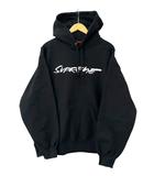 24SS Futura Hooded Sweatshirt フューチュラ ロゴ 刺繍 スウェット シャツ プルオーバー パーカー L 黒ブラック ブランド古着ベクトル 中古☆AA★260413