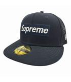 × NEW ERA ニューエラ Box Logo Mesh Back ボックス ロゴ メッシュ バック キャップ 帽子 7 1/8 ネイビー ブランド古着ベクトル 中古☆AA★▲260409