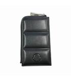 モンクレール MONCLER ロゴ フラグメント レザー コイン ケース 黒 ブラック ブランド古着ベクトル 中古●▲260323