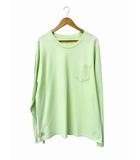 クロムハーツ CHROME HEARTS Vertical Logo Flame Plus Pocket Long Sleeve Tee ロゴ プリント フレイム ポケット 長袖 ロングスリーブ Tシャツ XL ライトグリーン ブランド古着ベクトル 中古☆AA★260519