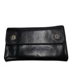 クロムハーツ CHROME HEARTS WAVE CROSS BALL ウェーブ クロスボール レザー ウォレット 三つ折り 長財布 黒ブラック ブランド古着ベクトル 中古☆AA★▲260601