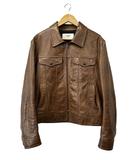 セリーヌ CELINE 24SS トラッカー ジャケット 羊革 ワックスドラムスキン ジップアップ ブルゾン 2EI33602V 52 茶ブラウン ブランド古着ベクトル 中古■260411