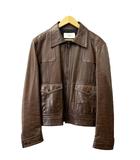 セリーヌ CELINE 21SS Loose Blouson Lambskin ラムスキン ルーズ ブルゾン 羊革 ジップアップ レザー ジャケット 2E525968H 54 赤茶 ブラウン ブランド古着ベクトル 中古■260411