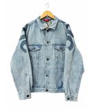 シュプリーム SUPREME 22ss Inset Logo Denim Trucker Jacket Washed Blue インセット ロゴ デニム トラッカー ジャケット ジージャン XL 青ブルー ブランド古着ベクトル 中古☆AA★260520