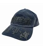 シュプリーム SUPREME 25SS Leather Applique 6-Panel レザー アップリケ ロゴ キャップ 帽子 ネイビー ブランド古着ベクトル 中古☆AA★▲260529