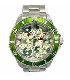 アベイシングエイプ A BATHING APE BAPEX ベイペックス サルマリーナ マイロ カモ グリーン ベゼル 自動巻き ウォッチ 腕時計 シルバー ブランド古着ベクトル 中古▲■260501