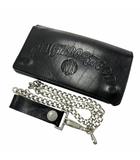 ネイバーフッド NEIGHBORHOOD 26SS LEATHER TRUCKER WALLET レザー トラッカー ウォレット 二つ折り 長財布 ウォレットチェーン付き 261PKNH-AC03 黒ブラック ブランド古着ベクトル 中古▲■260509