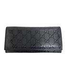 グッチ GUCCI GG インプリメ PVC レザー 二つ折り 長財布 ウォレット 244995 2149 黒ブラック ブランド古着ベクトル 中古☆AA★▲260626
