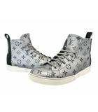 ルイヴィトン LOUIS VUITTON 18SS マッチアップ ライン モノグラム 総柄 ハイカット スニーカー 1A419G 7 シルバー ブラック ブランド古着ベクトル 中古▲260529