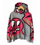 モンクレール MONCLER Graphic Print Hoodie ロゴ グラフィック プリント パーカー I10918G00032 M3054 S グレー ピンク ブランド古着ベクトル 中古260609