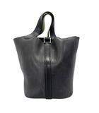 エルメス HERMES ピコタン PM バイカラー ヴォーバレニア シェーブル レザー ハンド バッグ 紺 緑 ネイビー グリーン ブランド古着ベクトル 中古☆AA★▲■260726