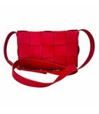 ボッテガヴェネタ BOTTEGA VENETA マキシイントレチャート カセット レザー ショルダー バッグ 赤レッド ブランド古着ベクトル 中古☆AA★▲■260712