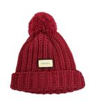 LABEL LOGO KNIT BAENIE ラベル ロゴ ニット ビーニー 帽子 652656 3G206 M赤レッド ブランド古着ベクトル 中古●▲260727