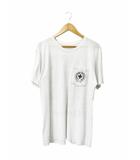 クロムハーツ CHROME HEARTS Made In Hoollywood vertical Logo T-shirt ロゴプリント ポケット Tシャツ 半袖 M 白 ホワイト ブランド古着ベクトル中古☆AA★260830