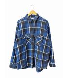 ファイブブラザー FIVE BROTHER VINTAGE 90s FLANNEL CHECK L/S SHIRT フランネル チェック シャツ ネルシャツ 長袖 XL 青 ブルー ブランド古着ベクトル中古260722