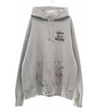  ギャラリーデプト GALLERY DEPT. LOGO PAINT HOODIE GRAY Lサイズ ロゴ ペイント フーディ パーカー ペンキ加工 グレー 【ブランド古着ベクトル】【中古】☆AA★ 240925