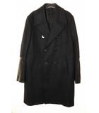 ニールバレット Neil Barrett 17AW DOUBLE BREASTED PEACOAT BLACK SIZE 48 PBCA204C ダブルブレスト ピーコート ウール レザー 切替 ブラック 【ブランド古着ベクトル】【中古】●■250703