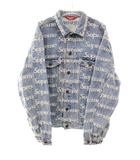 21SS FRAYED LOGOS DENIM TRUCKER JACKET L フレイド ロゴ デニム トラッカー ジャケット ブルー 【ブランド古着ベクトル】【中古】☆AA★250729