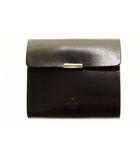  20/80 TOCHIGI LEATHER FOLDED WALLET WITH FLAP BLACK 栃木レザー 二つ折り 財布 小銭入れ ウォレット ブラック 【ブランド古着ベクトル】【中古】●▲■250806