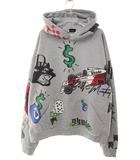  ルード RHUDE DOODLE HOODIE GREY L ドゥードゥル フーディ プルオーバー パーカー ロゴ グレー 【ブランド古着ベクトル】【中古】251003