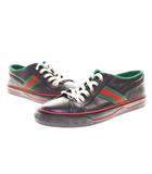 グッチ GUCCI TENNIS 1977 LEATHER BLACK 27.5cm レザー スニーカー シェリーライン ブラック 黒●▲【ブランド古着ベクトル】【中古】260219