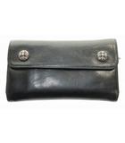 クロムハーツ CHROME HEARTS WAVE CROSS BALL ウェーブ クロスボール ウォレット レザー 財布 ブラック 【ブランド古着ベクトル】【中古】☆AA★▲ 251126