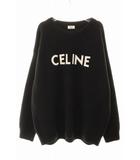 セリーヌ CELINE オーバーサイズセーター Sサイズ 2A19R423P リブ編みウール ロゴ ニット ブラック 【ブランド古着ベクトル】【中古】☆AA★251214