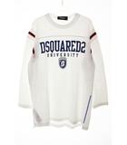 ディースクエアード DSQUARED2 VARSITY FIT TEE WHITE S S74GD1148 S20694 フロント ロゴ ロンT 長袖 ホワイト 【ブランド古着ベクトル】【中古】251207