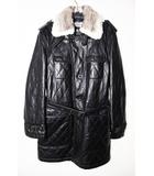 バーバリー BURBERRY BLACK LABEL ラムレザー コート L BMA19-310-09 ファー ジャケット 革 ブラック 【ブランド古着ベクトル】【中古】●260112